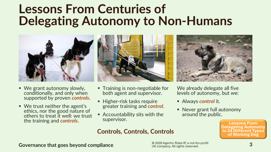 Lessons From Centuries of Delegating Autonomy to Working Dogs.