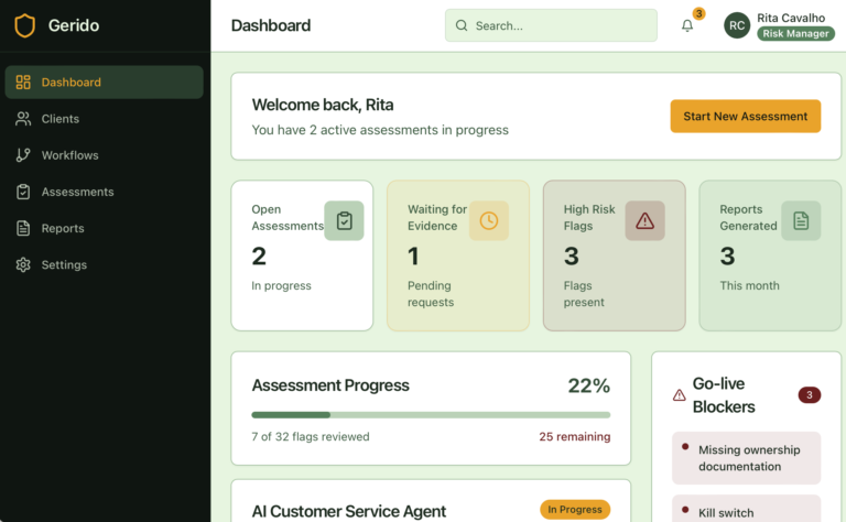 Agentic AI Risk Services - Gerido Agentic Risk Management Tool